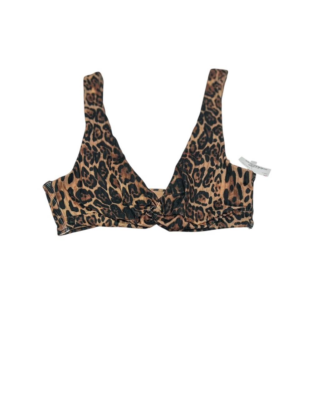 New ASOS Leopard Animal Print Twist Front Bikini TOP ONLY Swimsuit SIZE 6
